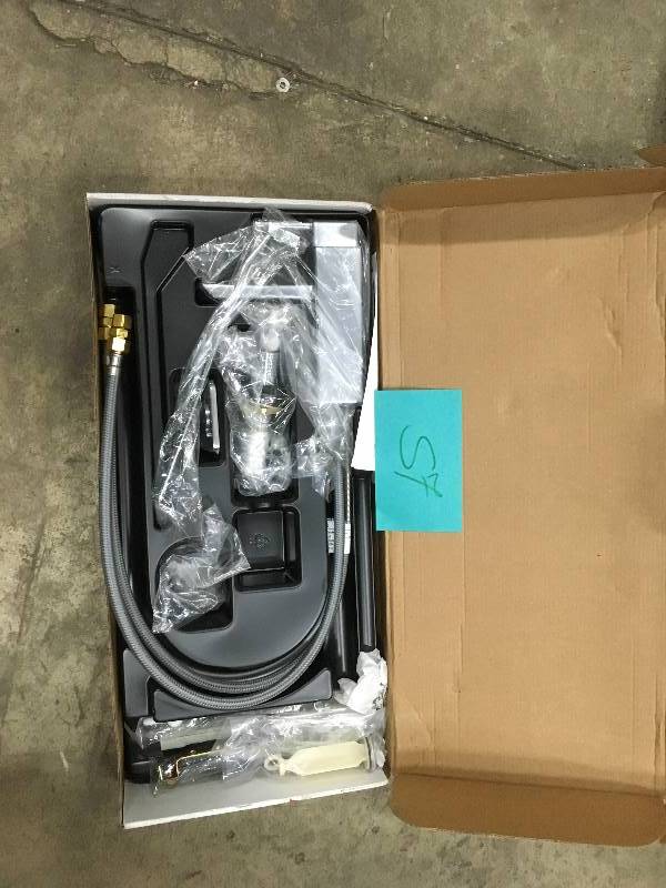 lot 57 image: Moen S6700 90-Degree One-Handle Low Arc Chrome Bathroom Faucet  open box not used