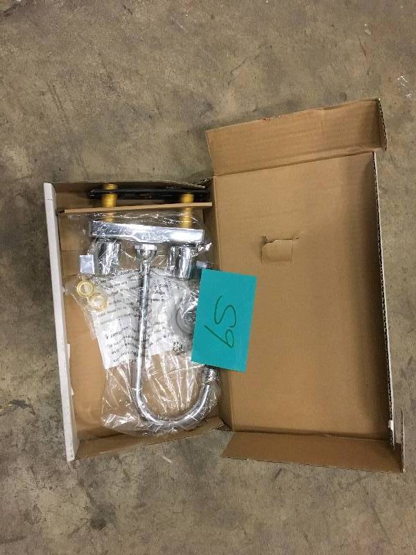 lot 59 image: Delta 2171LF Classic Bar Faucet with Two Blade Handles, Chrome  open box not used