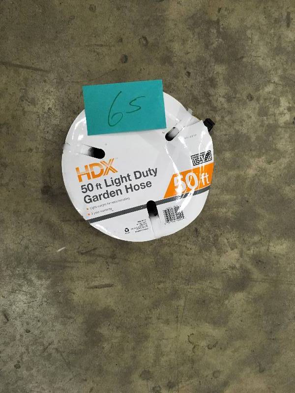 lot 65 image: HDX 12 in. Dia x 50 ft. Light-Duty Garden Hose new