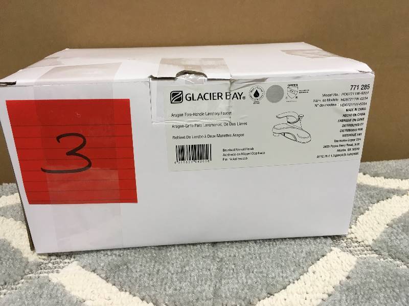 Glacier Bay Aragon 4 in. Centerset Single Handle Low arc Bathroom Faucet in Brushed Nickel not used