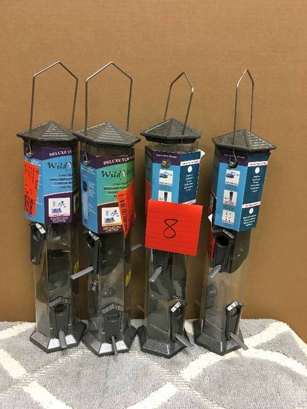 Natures Way Bird Products Pewter (Silver) Deluxe Sunflower Twist and Clean Feeder - Lot of 4 not used