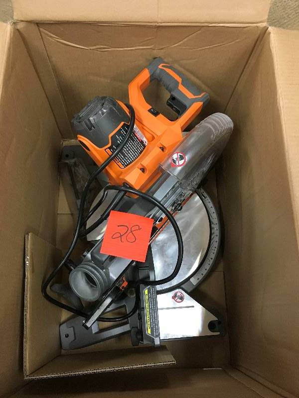 Ridgid 15 Amp 10 in. Dual Bevel Miter Saw with Laser in working conditions