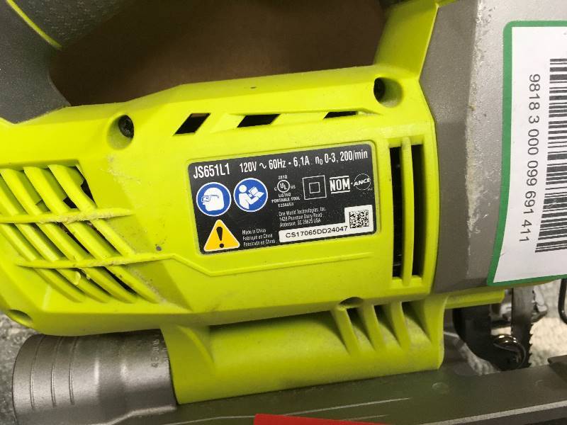 Ryobi 6.1 Amp Variable Speed Orbital Jigsaw with Speed Match in working conditions