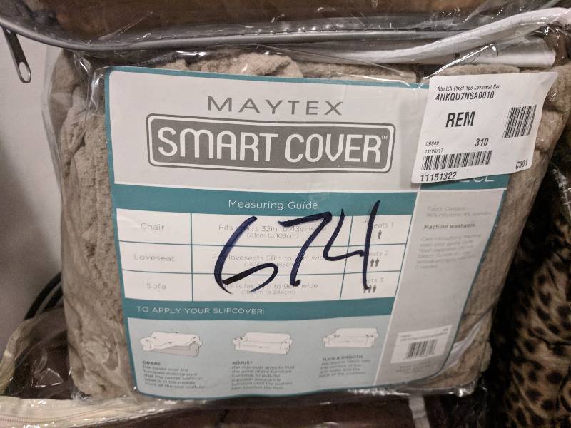 Maytex Stretch Pixel Loveseat Slipcover - Sand
