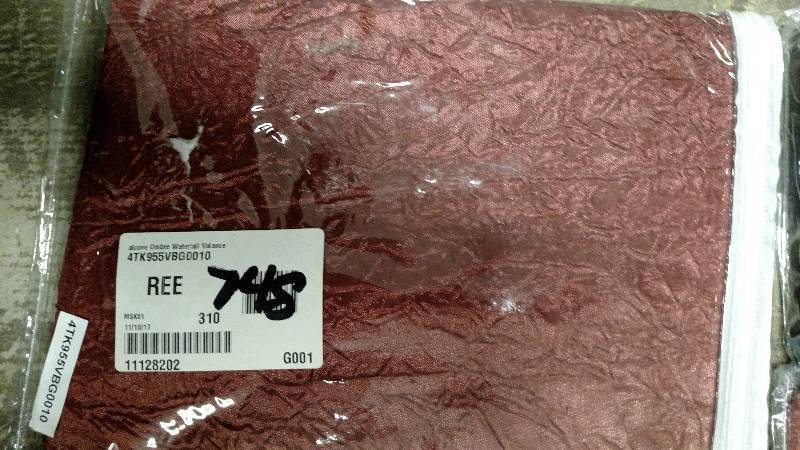 alcove Ombre 46 x 42 Waterfall Valance - Burgundy