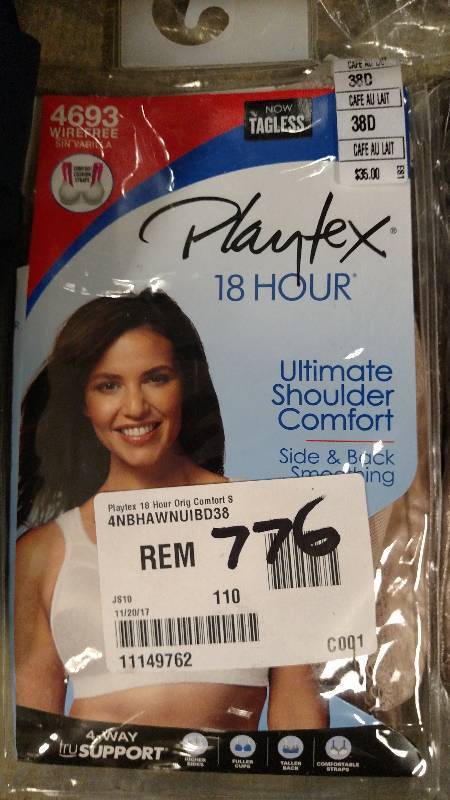 Playtex 18-Hour Comfort Strap Wireless Bra - Cafe Au Lait 38 D