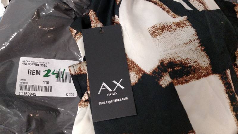 AX Paris Womens Silk Feel Printed Black Top Black 8