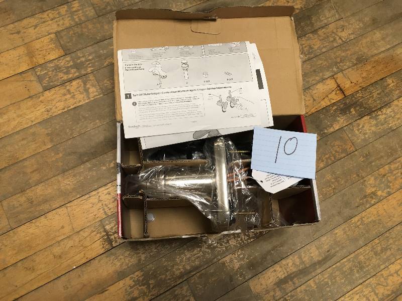 lot 10 image: Pfister LF-042-PD Pasadena 1.2 GPM Centerset Bathroom Faucet - Includes Pop-Up D Brushed Nickel Faucet Single Handle  open box not used