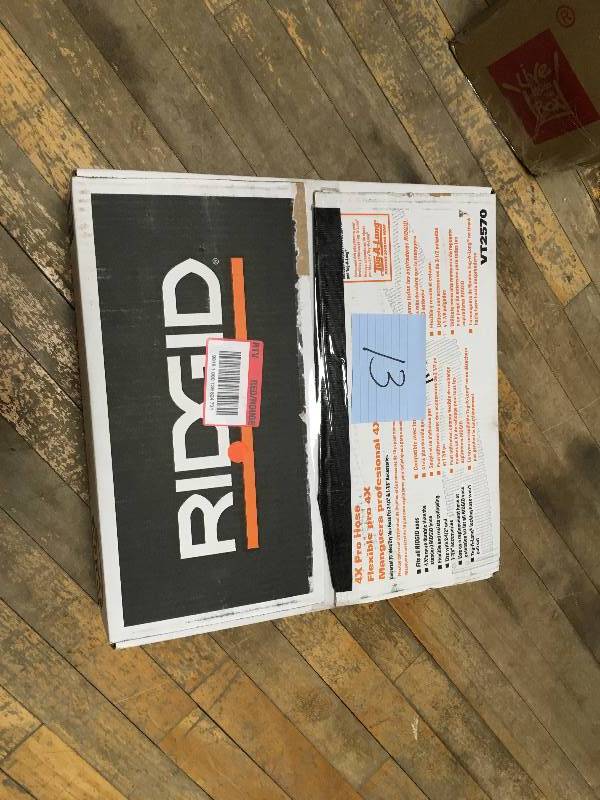 lot 13 image: Ridgid VT2570 4X Pro Hose with Adapters  open box not used