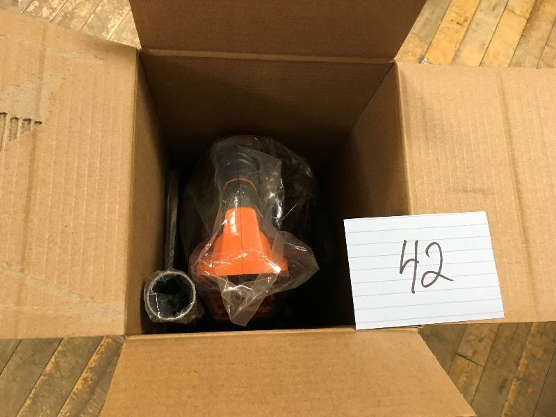 lot 42 image: Ridgid 18 Volt GEN5X Cordless Brushless Vacuum TOOL ONLY with Floor Nozzle, Crevice Nozzle and 2 ft. Extention Tube open box not used