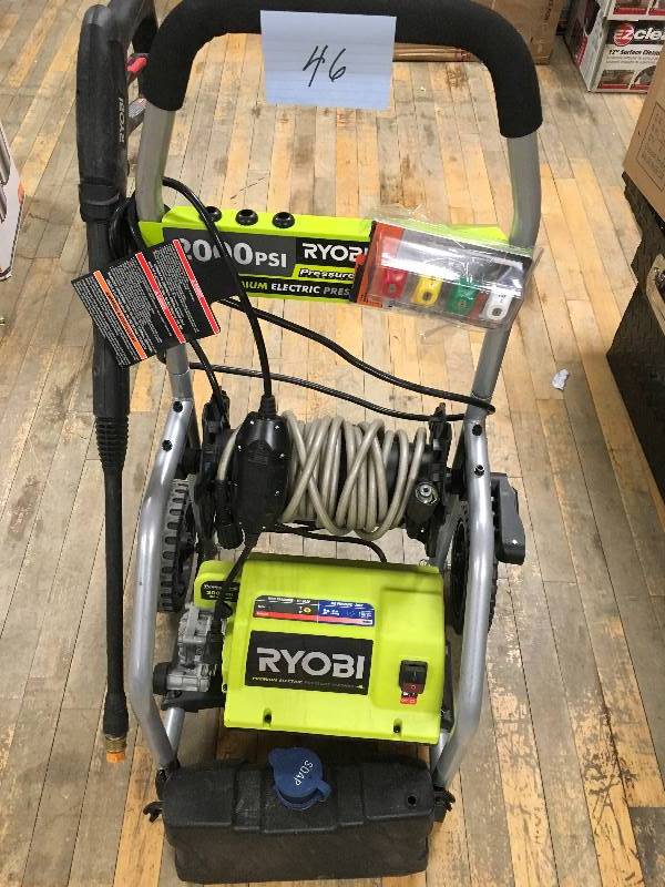 lot 46 image: Ryobi 2000 PSI Premium Electric Pressure Washer in good working condition