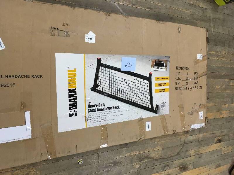 lot 57 image: MaxxHaul 70234 Adjustable Black Headache Rack open box not used