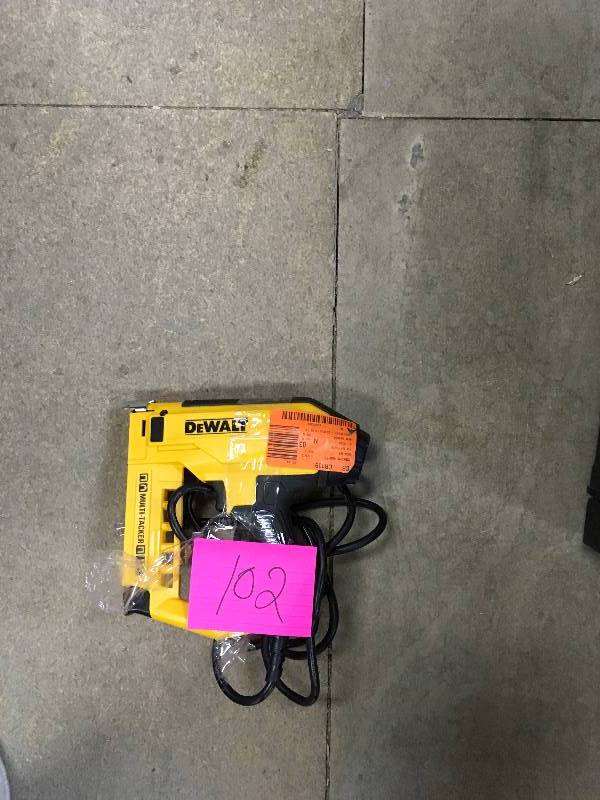 lot 102 image: DeWalt 5-in-1 Multi Tacker and Brad Nailer open box