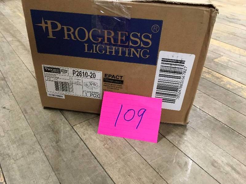 lot 109 image: Progress Lighting P2610-20 4-Light Kit with White Washed Alabaster Style new