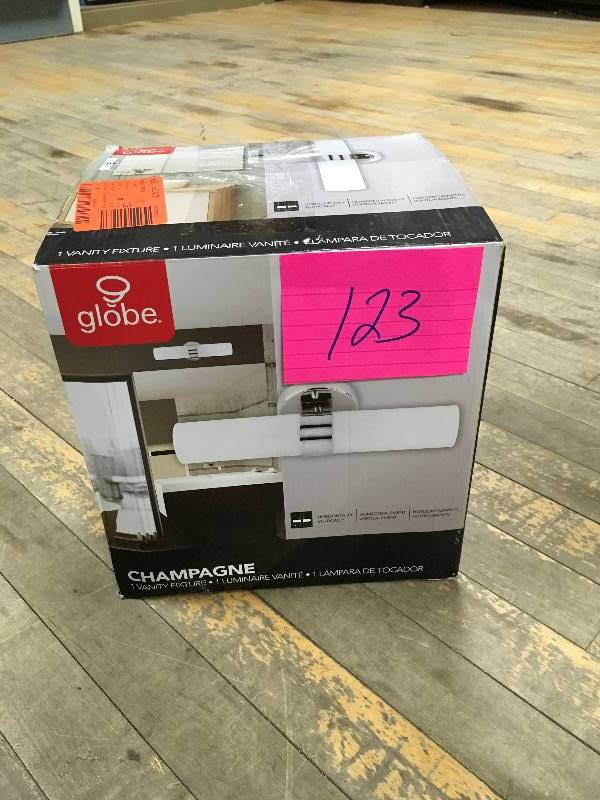 lot 123 image: Globe Electric 222286 2 Light Vanity Fixture