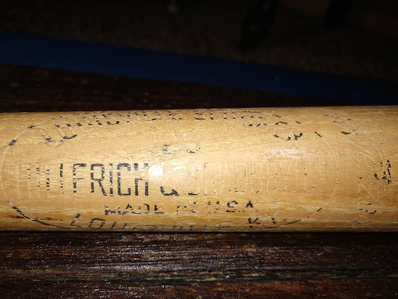lot 18 image: Old Baseball Bats, (1) Louisville Slugger 125 and Pennant No. 543
