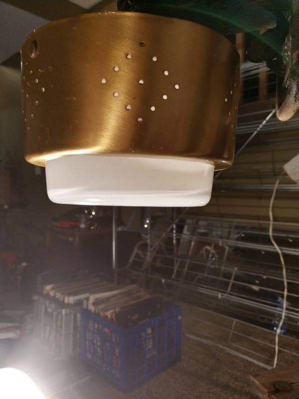 lot 48 image: Midcentury TRIBORO Brass Rare Ceiling Light 
