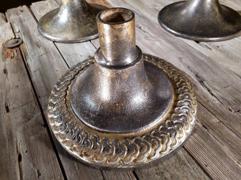lot 49 image: Antique Cast Iron Lamp Bases