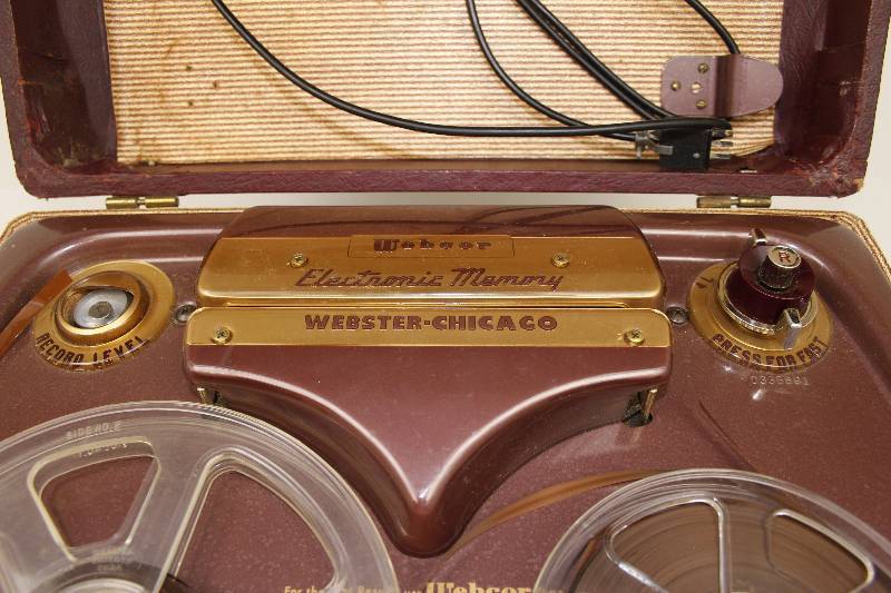 lot 34 image: Vintage reel to reel recorder with mic