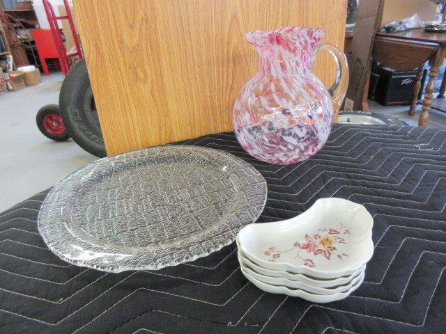 ART GLASS PITCHER AND MORE