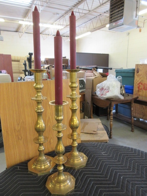 TALL BRASS CANDLE STICK HOLDERS