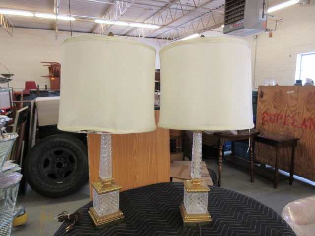BRASS AND CUT CRYSTAL LAMPS