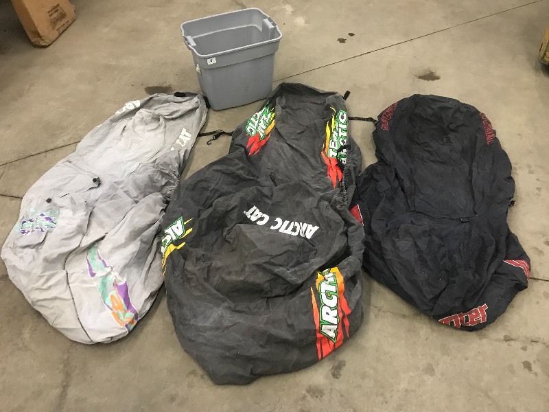 lot 5 image: Bin Of (3) Snowmobile Covers ...