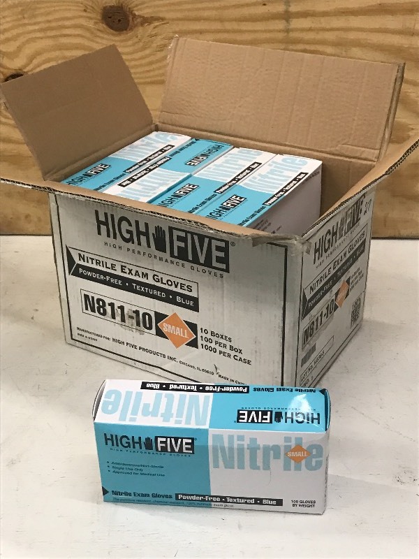 lot 27 image: New Case Of High-Five Nitrile Exam ...