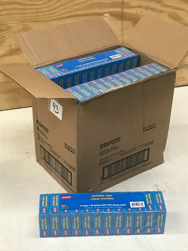 lot 43 image: New Case Of Staples Invisible Tape ...