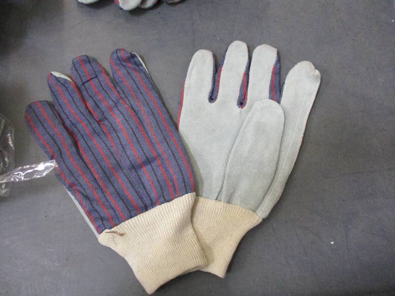 Leather Chore Gloves-Knit