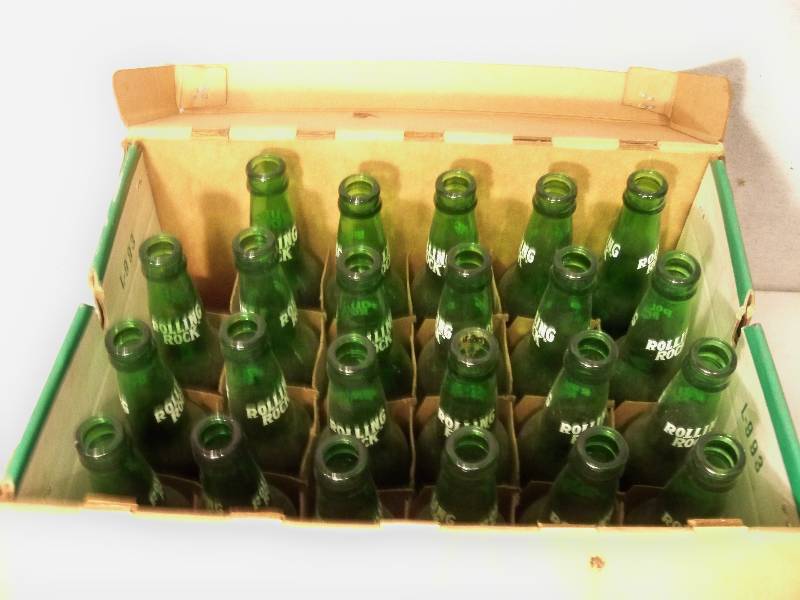 Rolling Rock Beer Case & Bottles