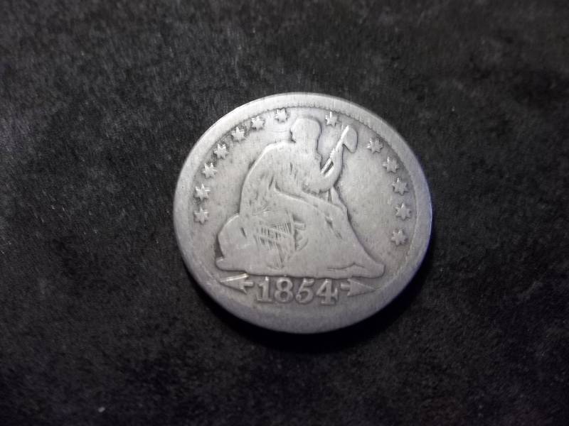 1854 Seated Liberty Quarter With Arrows