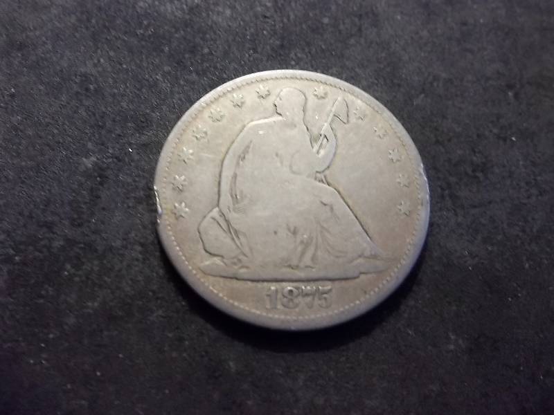 1875 S Seated Liberty Half Dollar