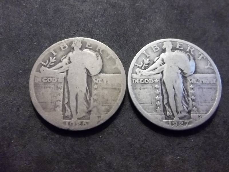 1925, 1927 Standing Liberty Quarters