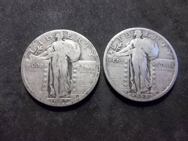 1927, 1928 S Standing Liberty Quarters