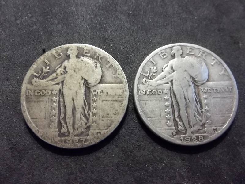 1927, 1928 D Standing Liberty Quarters