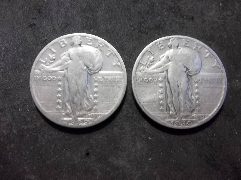 1929, 1930 Standing Liberty Quarters