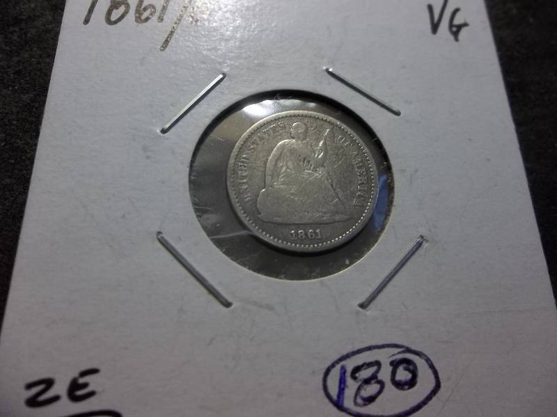 1861  Seated Liberty Half Dime 1 Over 0
