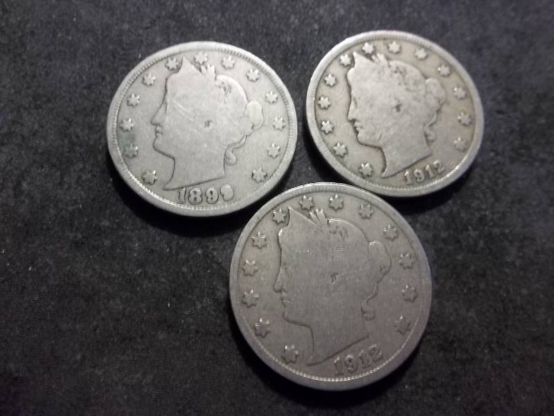 1899, 1912, 1912 D V-Nickels