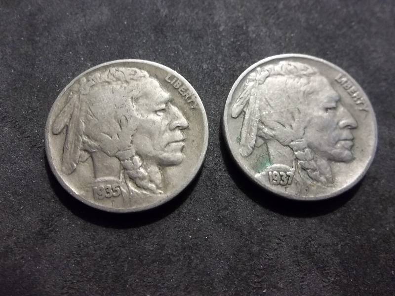 1935 D, 1937 Buffalo Nickels