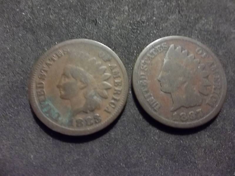 1883, 1887 Indian Head Cents
