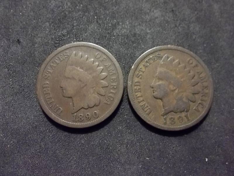 1890, 1891 Indian Head Cents