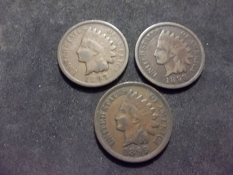 1897, 1898, 1899 Indian Head Cents