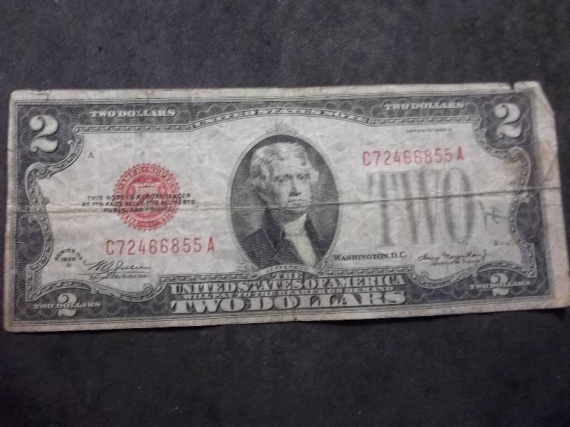 2 Dollar US Note Red Seal Series 1928D