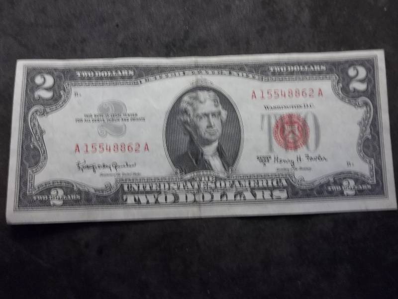 2 Dollar US Note Red Seal Series 1963A