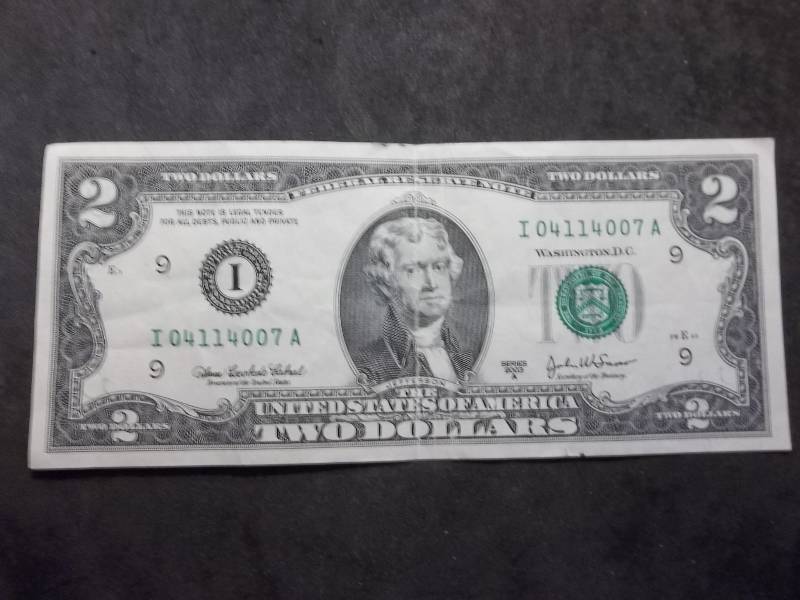 2 Dollar US Note Green Seal Series 2003