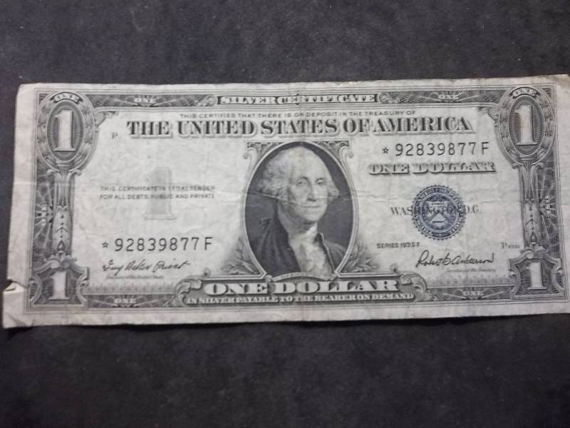 1 Dollar US Silver Certificate Series 1935F