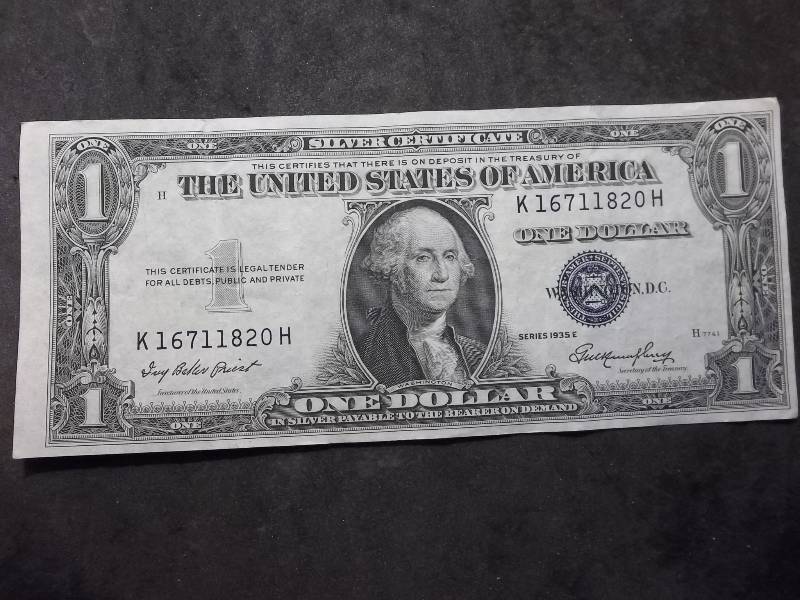 1 Dollar US Silver Certificate Series 1935E