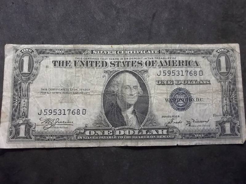 1 Dollar US Silver Certificate Series 1935B