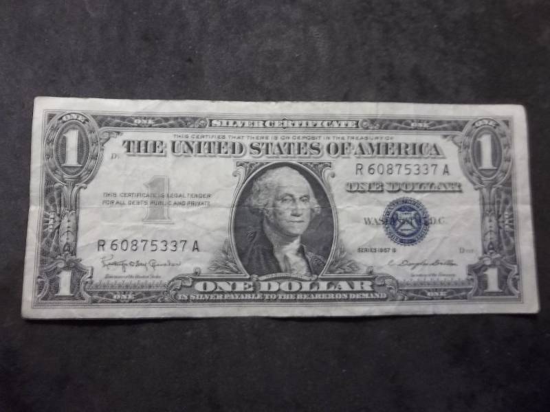 1 Dollar US Silver Certificate Series 1957B
